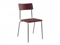 L&C comeback 041 ungepolstert Gleiter schwarz S/L �hnlich RAL3004 rot gebeizt, Gestell chrom