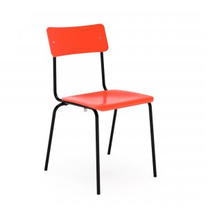 L&C comeback 041 ungepolstert Gleiter schwarz S/L NCS1080 orange deckend, Gestell RAL9005 schwarz