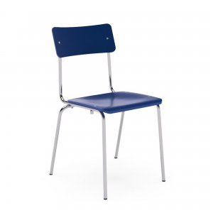 L&C comeback 041 ungepolstert Gleiter schwarz S/L RAL5002 blau deckend Gestell chrom