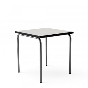 L&C akiro 426 Tisch 80cm x 80cm H�he 74 cm Tischplatte Melamin wei� ABS Kante schwarz