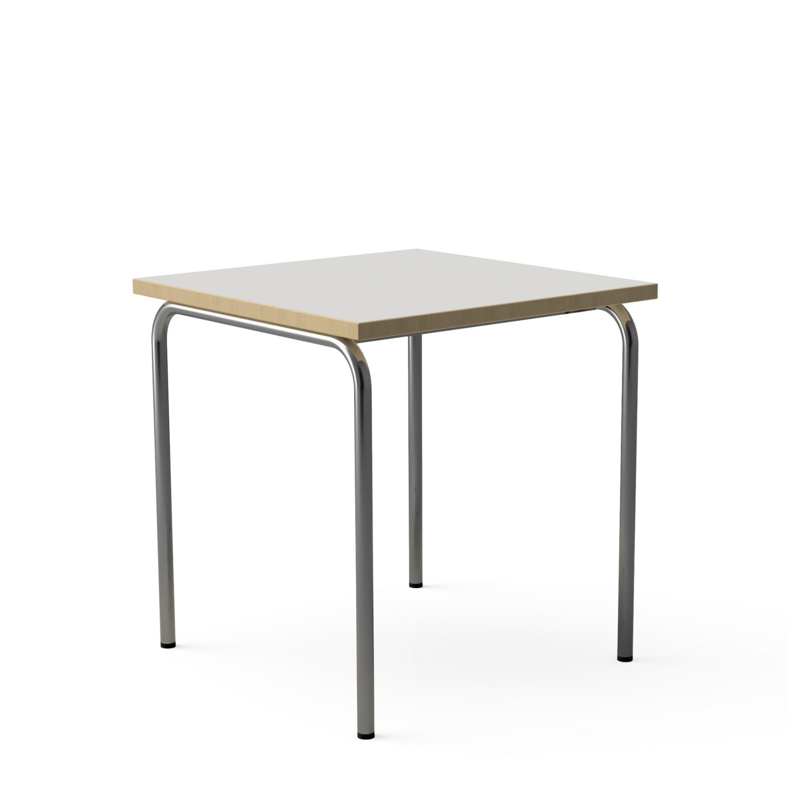 L&C akiro 426 Tisch 80cm x 80cm Höhe 74cm Tischplatte Melamin Lichtgrau ABS Kante Buche natur