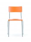 L&C comeback 041 ungepolstert; Gestell verchromt; mit Gleiter; Sitz und Lehne gebeizt; orange