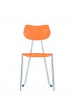 L&C arno 417 ungepolstert; Gestell verchromt; mit Gleiter; Sitz und Lehne gebeizt orange